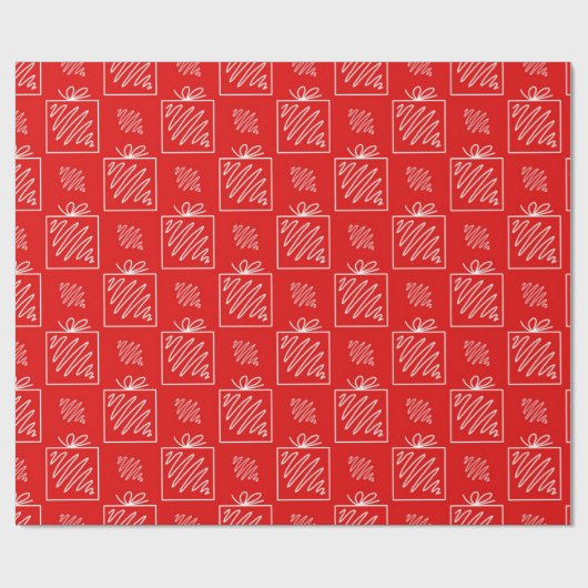 Feestelijke Cadeaudoos Patroon Kerst Inpakpapier (Vlak)