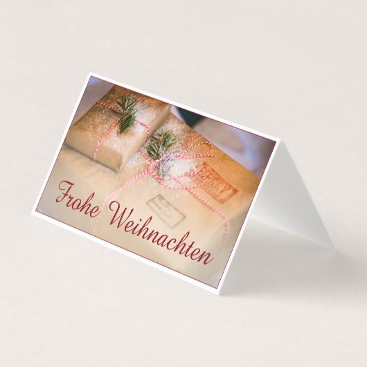 Feestelijke cadeaus als kerstmotief kaart (Voorkant)