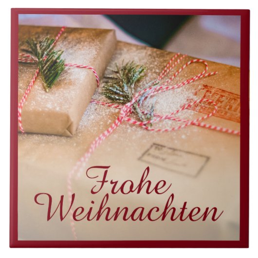 Feestelijke cadeaus als kerstmotief tegeltje (Voorkant)