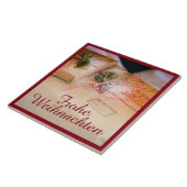 Feestelijke cadeaus als kerstmotief tegeltje (Zijkant)
