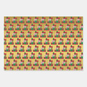 feestelijke Cadeaus, kerstbomen en sneeuwvlokken Inpakpapier Vel (Voorkant 3)