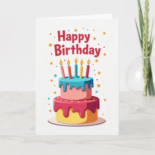 Feestelijke cake kaart (Voorkant)