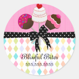 Feestelijke Cake Poppen Bakkerij Box Seals Ronde Sticker
