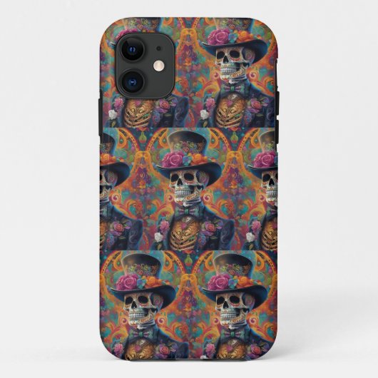 Feestelijke Calaveras Tribute: Sugar Skull Splendo Case-Mate iPhone Case (Achterkant)
