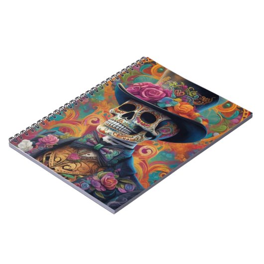 Feestelijke Calaveras Tribute: Sugar Skull Splendo Notitieboek (Linkerzijde)