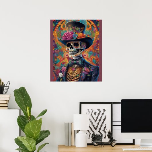 Feestelijke Calaveras Tribute: Sugar Skull Splendo Poster (Thuiskantoor)