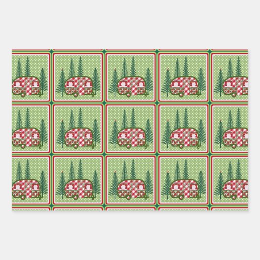 Feestelijke Camper Assortiment Inpakpapier Vel (Voorkant)