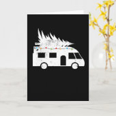 Feestelijke camper kerstboom cadeau kaart (Gele Bloem)