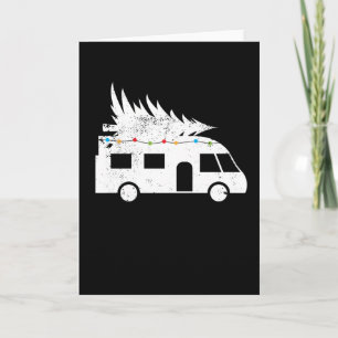 Feestelijke camper kerstboom cadeau kaart