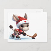 Feestelijke Canada Kerst Hockey Ezel Briefkaart (Voorkant / Achterkant)