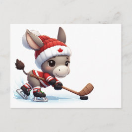 Feestelijke Canada Kerst Hockey Ezel Briefkaart