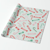 Feestelijke Candy Cane Delight Pattern Cadeaupapier (Uitgerold)