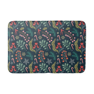 Feestelijke Candy Cane en Holly Pattern Badmat
