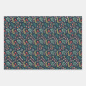 Feestelijke Candy Cane en Holly Pattern Inpakpapier Vel (Voorkant 3)