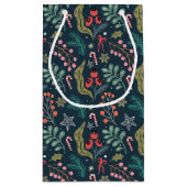 Feestelijke Candy Cane en Holly Pattern Klein Cadeauzakje (Achterkant)