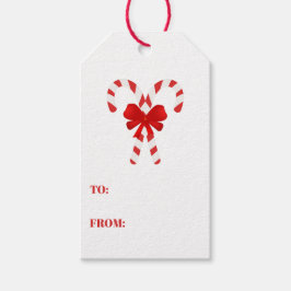 Feestelijke Candy Cane Gestreepte Kerst Rood Wit Cadeaulabel