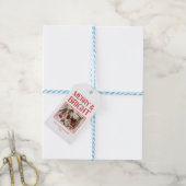 Feestelijke Candy Cane Gestreepte Kerst Rood Wit Cadeaulabel (Met Touw)