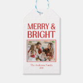 Feestelijke Candy Cane Gestreepte Kerst Rood Wit Cadeaulabel (Voorkant)