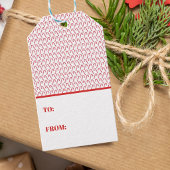 Feestelijke Candy Cane Gestreepte Kerst Rood Wit Cadeaulabel
