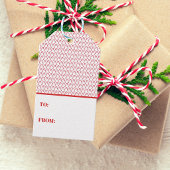 Feestelijke Candy Cane Gestreepte Kerst Rood Wit Cadeaulabel