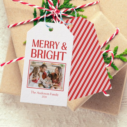 Feestelijke Candy Cane Gestreepte Kerst Rood Wit Cadeaulabel