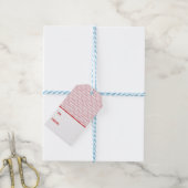 Feestelijke Candy Cane Gestreepte Kerst Rood Wit Cadeaulabel (Met Touw)