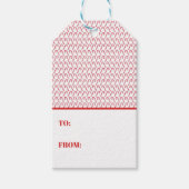 Feestelijke Candy Cane Gestreepte Kerst Rood Wit Cadeaulabel (Voorkant)