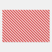 Feestelijke Candy Cane Gestreepte Kerst Rood Wit Inpakpapier Vel (Voorkant)