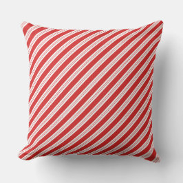 Feestelijke Candy Cane Gestreepte Kerst Rood Wit Kussen
