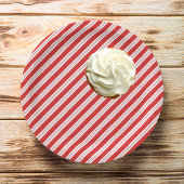 Feestelijke Candy Cane Gestreepte Kerst Rood Wit Papieren Bordje