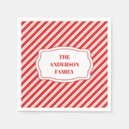 Feestelijke Candy Cane Gestreepte Kerst Rood Wit Servet