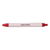 Feestelijke Candy Cane Gestreepte Kerst Rood Wit Zwarte Inkt Pen (Voorkant)