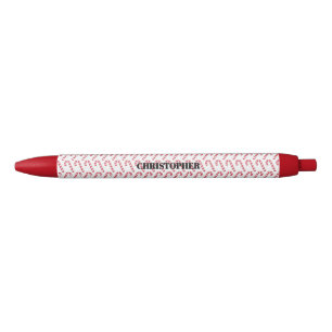 Feestelijke Candy Cane Gestreepte Kerst Rood Wit Zwarte Inkt Pen