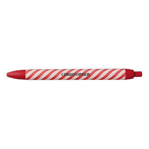 Feestelijke Candy Cane Gestreepte Kerst Rood Wit Zwarte Inkt Pen
