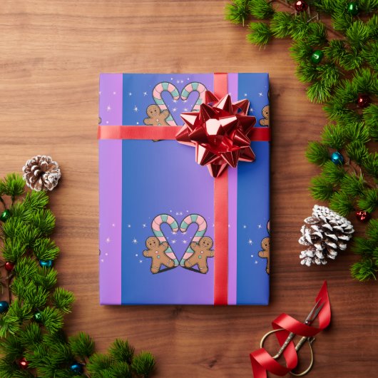 Feestelijke Candy Cane & Gingerbread Vakantie Cadeaupapier (Feestdagen Geschenken)