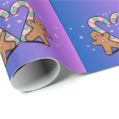 Feestelijke Candy Cane & Gingerbread Vakantie Cadeaupapier (Rol Hoek)