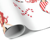 Feestelijke Candy Cane Kerstmis Zeemeermin Cadeaupapier (Rol Hoek)