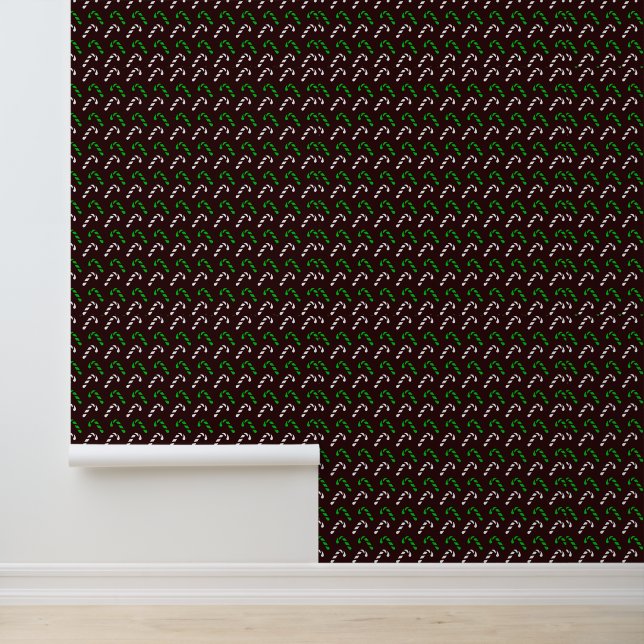 Feestelijke Candy Cane Patroon Behang (Applicatie)
