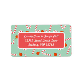 Feestelijke Candy Cane Retour Adreslabels Etiket