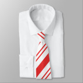 Feestelijke Candy Cane Stripe Rode Kerstvakantie Stropdas (Gebonden)