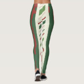 Feestelijke Candy Cane Stripes in rood en groen Leggings (Achterkant)