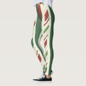 Feestelijke Candy Cane Stripes in rood en groen Leggings (Links)