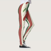 Feestelijke Candy Cane Stripes in rood en groen Leggings (Rechts)