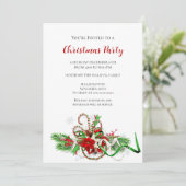 Feestelijke Candy Canes en Poinsettia Kerstfeest Kaart (Staand voorkant)