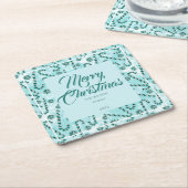 Feestelijke Candy Canes Pepermunt Kartonnen Onderzetters (Schuin)