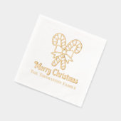 Feestelijke Candy Canes Vrolijke Kerstnaam Folie Servetten (Links)