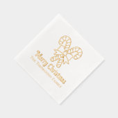 Feestelijke Candy Canes Vrolijke Kerstnaam Folie Servetten (Rechts)