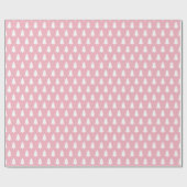 Feestelijke Candy Roze Witte Kerstboom patroon Cadeaupapier (Vlak)