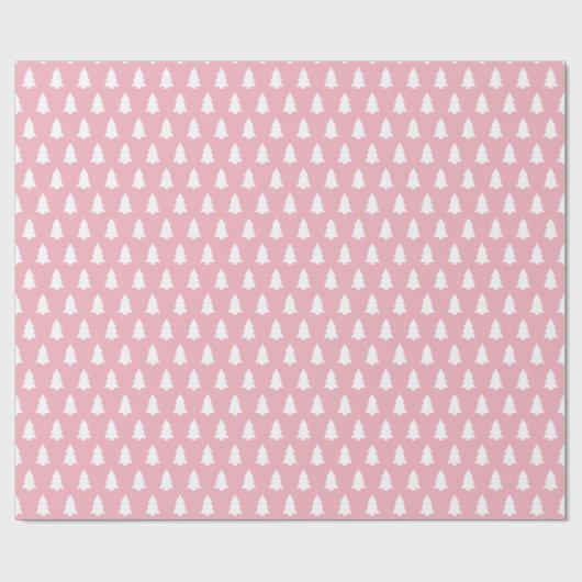 Feestelijke Candy Roze Witte Kerstboom patroon Cadeaupapier (Vlak)