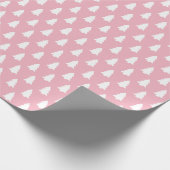 Feestelijke Candy Roze Witte Kerstboom patroon Cadeaupapier (Hoek)